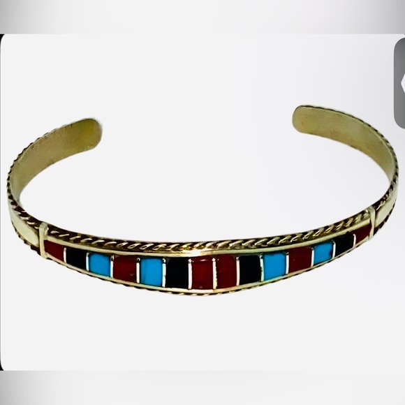 Zuni Inlay Cuff Bracelet! - Picture 1 of 11